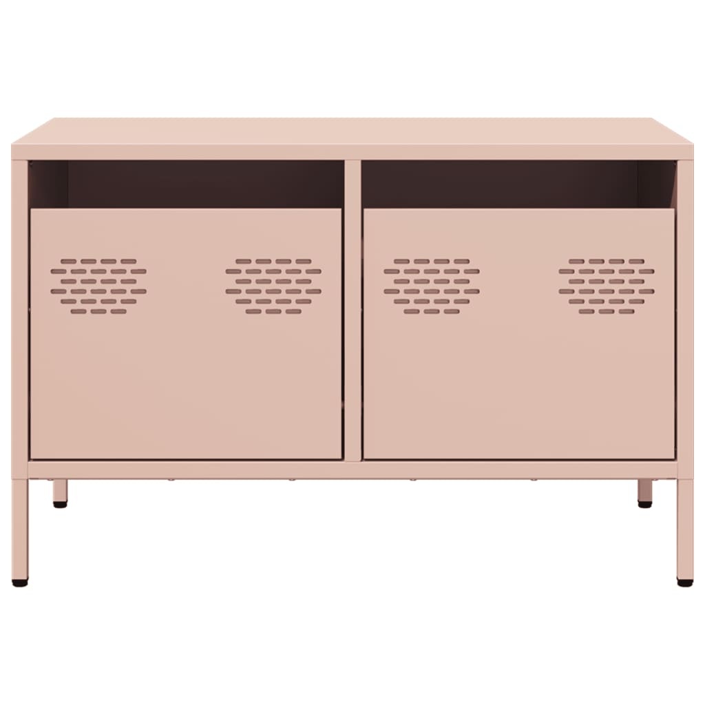 VidaXL Tv-meubel 68x39x43,5 cm koudgewalst staal roze