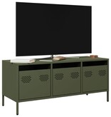 VidaXL Tv-meubel 101,5x39x43,5 cm koudgewalst staal olijfgroen