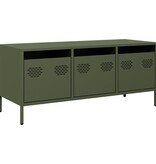 VidaXL Tv-meubel 101,5x39x43,5 cm koudgewalst staal olijfgroen