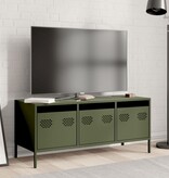 VidaXL Tv-meubel 101,5x39x43,5 cm koudgewalst staal olijfgroen