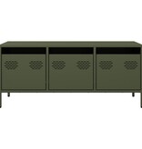 VidaXL Tv-meubel 101,5x39x43,5 cm koudgewalst staal olijfgroen