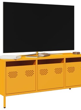 VidaXL Tv-meubel 101,5x39x43,5 cm koudgewalst staal mosterdgeel
