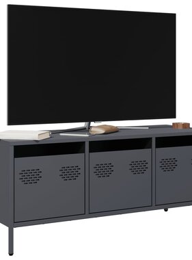 VidaXL Tv-meubel 101,5x39x43,5 cm koudgewalst staal antracietkleurig