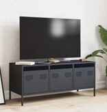 VidaXL Tv-meubel 101,5x39x43,5 cm koudgewalst staal antracietkleurig