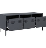 VidaXL Tv-meubel 101,5x39x43,5 cm koudgewalst staal antracietkleurig