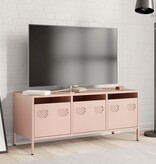 VidaXL Tv-meubel 101,5x39x43,5 cm koudgewalst staal roze