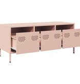 VidaXL Tv-meubel 101,5x39x43,5 cm koudgewalst staal roze