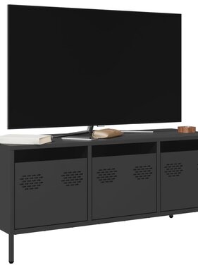 VidaXL Tv-meubel 101,5x39x43,5 cm koudgewalst staal zwart