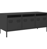 VidaXL Tv-meubel 101,5x39x43,5 cm koudgewalst staal zwart