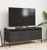 VidaXL Tv-meubel 101,5x39x43,5 cm koudgewalst staal zwart