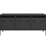 VidaXL Tv-meubel 101,5x39x43,5 cm koudgewalst staal zwart