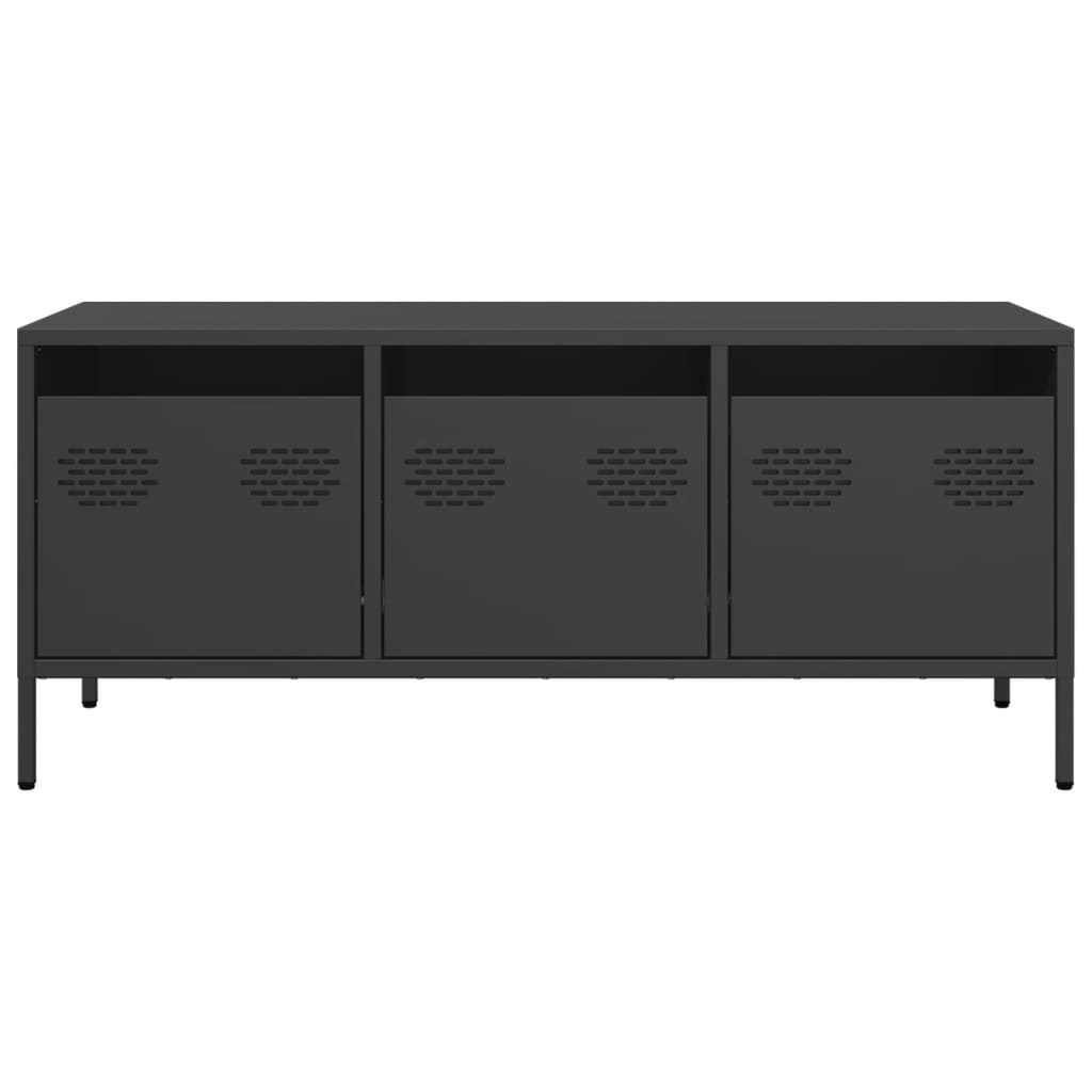VidaXL Tv-meubel 101,5x39x43,5 cm koudgewalst staal zwart