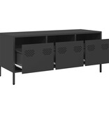 VidaXL Tv-meubel 101,5x39x43,5 cm koudgewalst staal zwart