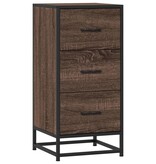 VidaXL Dressoir 35,5x35x76 cm bewerkt hout en metaal bruin eikenkleur