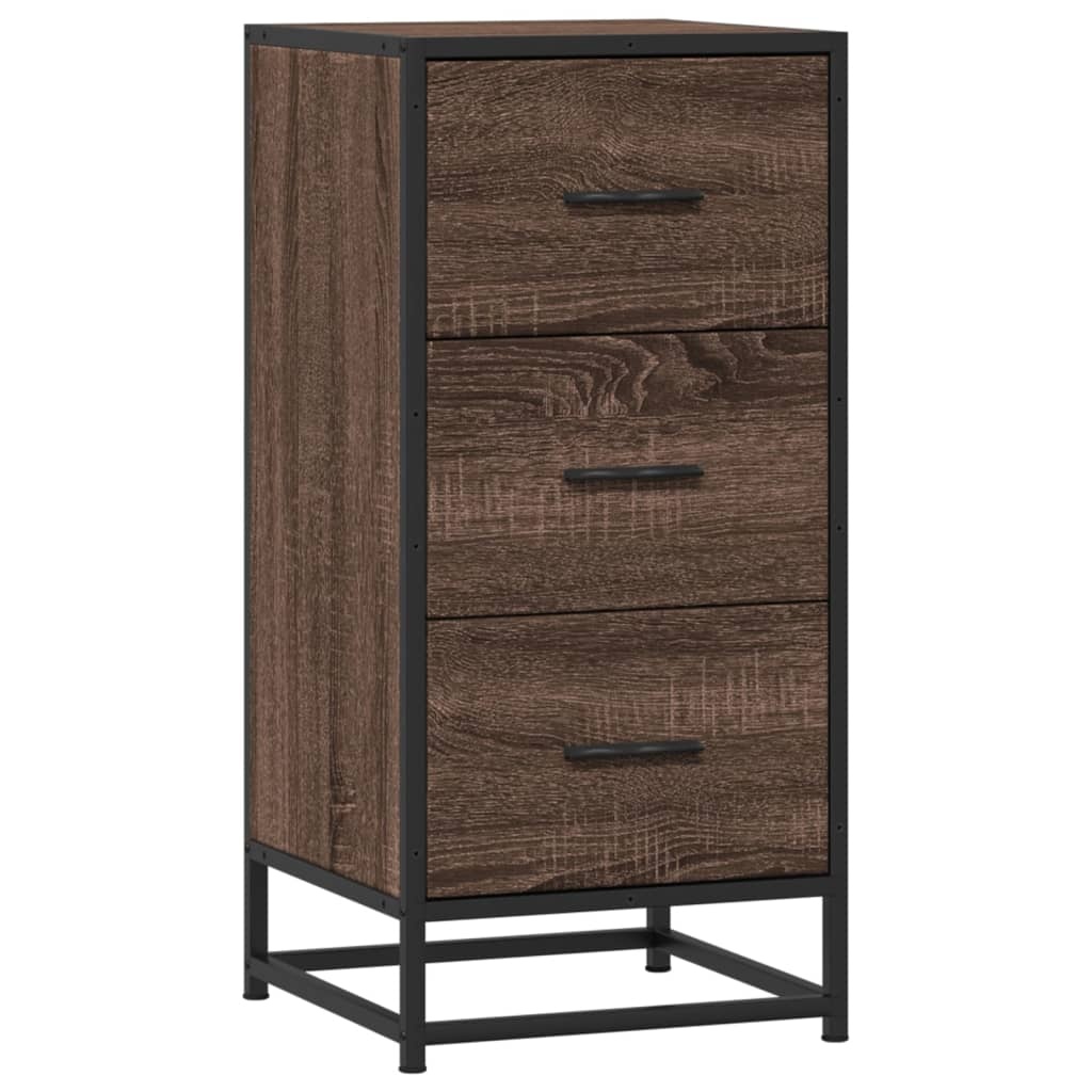 VidaXL Dressoir 35,5x35x76 cm bewerkt hout en metaal bruin eikenkleur