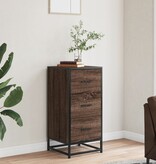 VidaXL Dressoir 35,5x35x76 cm bewerkt hout en metaal bruin eikenkleur