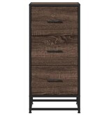 VidaXL Dressoir 35,5x35x76 cm bewerkt hout en metaal bruin eikenkleur
