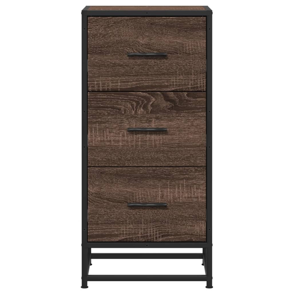 VidaXL Dressoir 35,5x35x76 cm bewerkt hout en metaal bruin eikenkleur