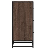 VidaXL Dressoir 35,5x35x76 cm bewerkt hout en metaal bruin eikenkleur