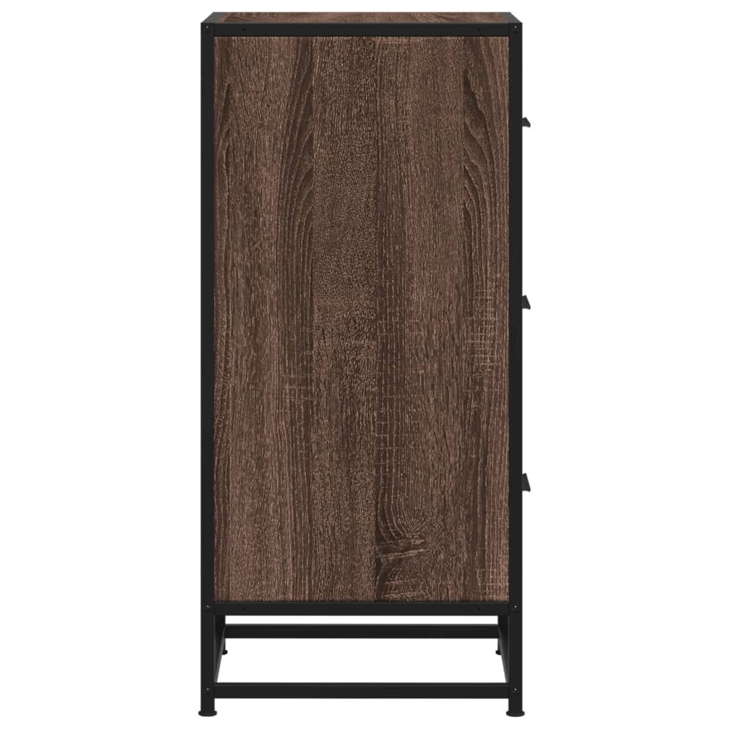 VidaXL Dressoir 35,5x35x76 cm bewerkt hout en metaal bruin eikenkleur