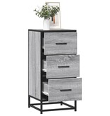 VidaXL Dressoir 35,5x35x76 cm bewerkt hout en metaal grijs sonoma