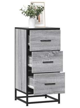 VidaXL Dressoir 35,5x35x76 cm bewerkt hout en metaal grijs sonoma