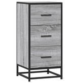 VidaXL Dressoir 35,5x35x76 cm bewerkt hout en metaal grijs sonoma