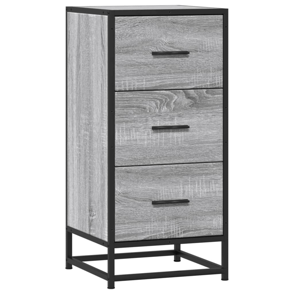 VidaXL Dressoir 35,5x35x76 cm bewerkt hout en metaal grijs sonoma