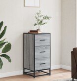 VidaXL Dressoir 35,5x35x76 cm bewerkt hout en metaal grijs sonoma