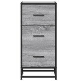 VidaXL Dressoir 35,5x35x76 cm bewerkt hout en metaal grijs sonoma