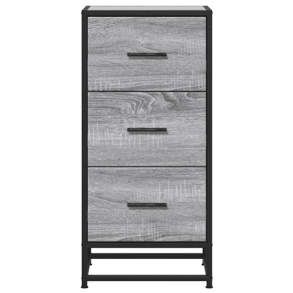 VidaXL Dressoir 35,5x35x76 cm bewerkt hout en metaal grijs sonoma