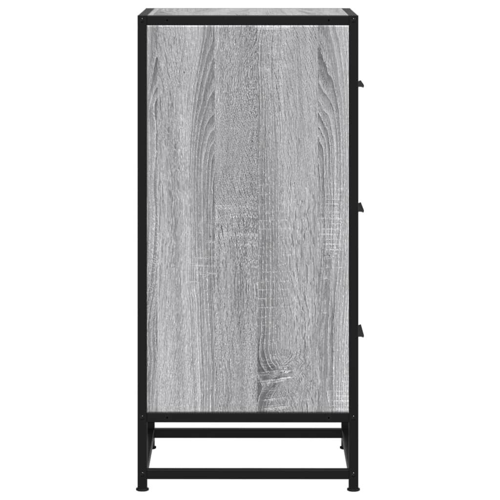 VidaXL Dressoir 35,5x35x76 cm bewerkt hout en metaal grijs sonoma