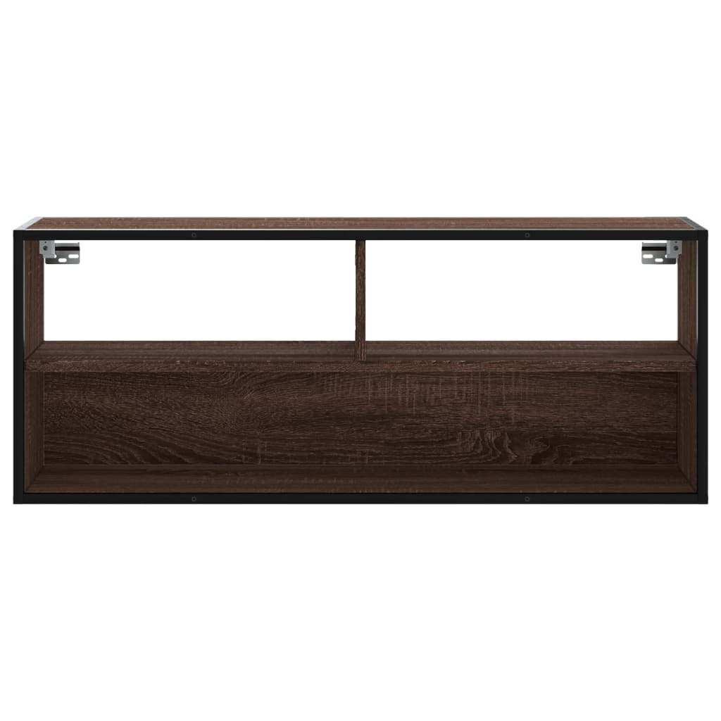 VidaXL Tv-meubel 100x31x39,5 cm bewerkt hout metaal bruin eikenkleurig