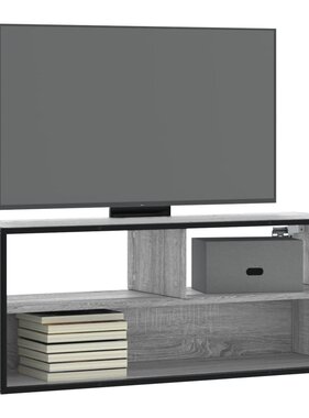 VidaXL Tv-meubel 100x31x39,5 cm bewerkt hout metaal grijs sonoma eiken