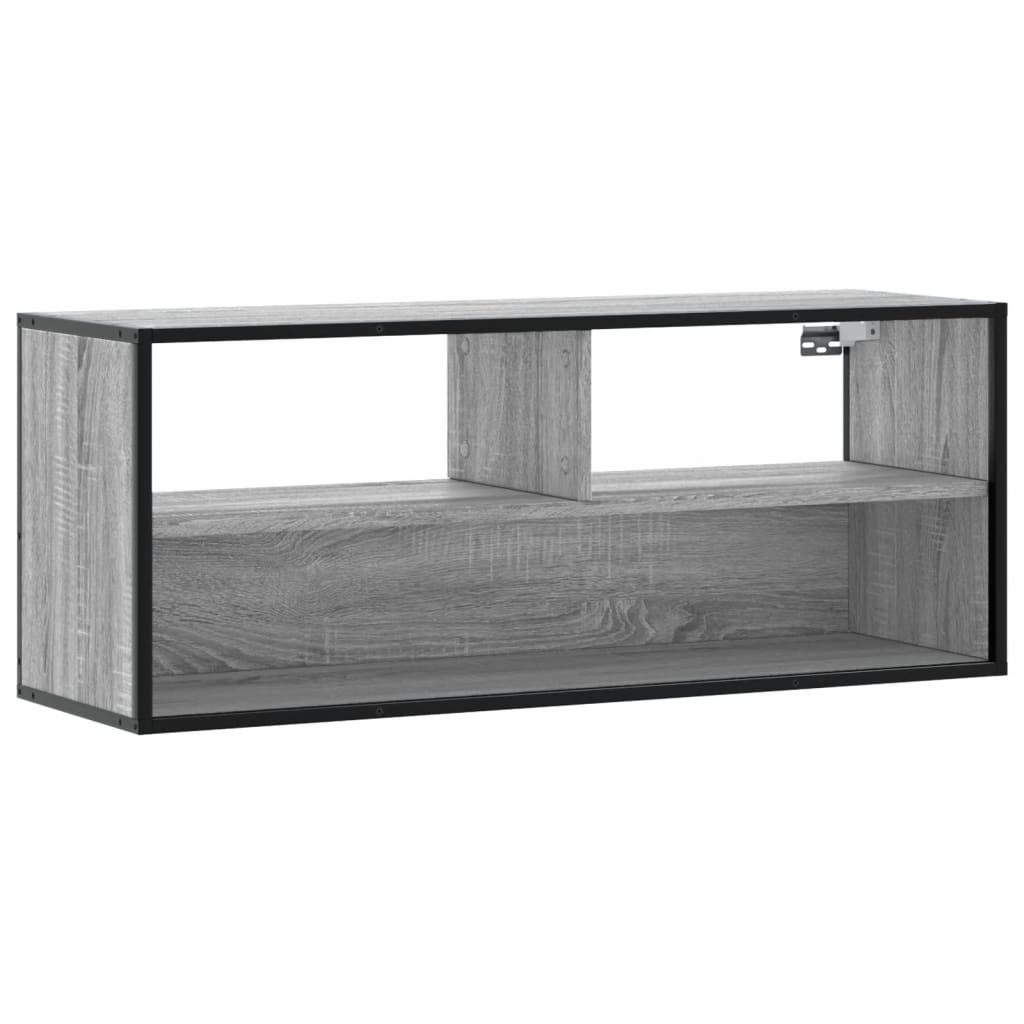 VidaXL Tv-meubel 100x31x39,5 cm bewerkt hout metaal grijs sonoma eiken