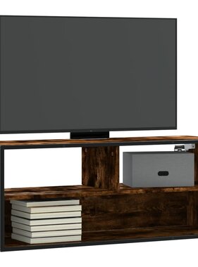VidaXL Tv-meubel 100x31x39,5 cm bewerkt hout metaal gerookt eikenkleur