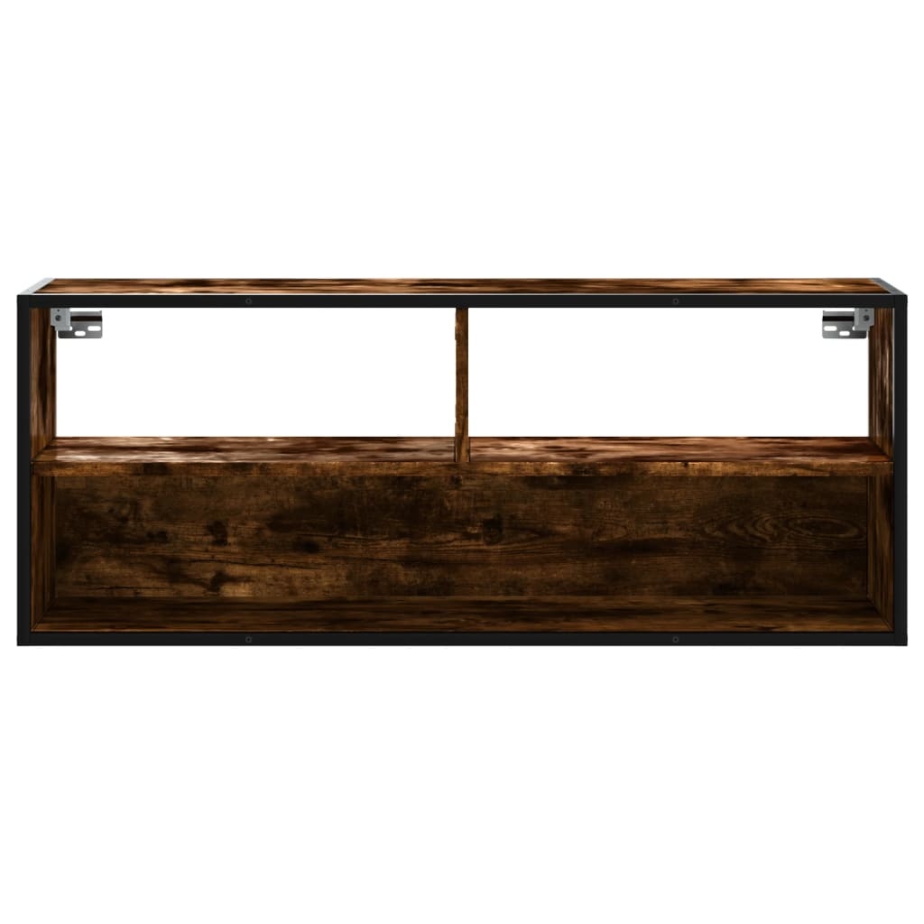 VidaXL Tv-meubel 100x31x39,5 cm bewerkt hout metaal gerookt eikenkleur