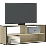 VidaXL Tv-meubel 100x31x39,5cm bewerkt hout metaal sonoma eikenkleurig