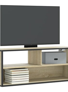 VidaXL Tv-meubel 100x31x39,5cm bewerkt hout metaal sonoma eikenkleurig