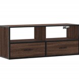 VidaXL Tv-meubel 100x31x39,5 cm bewerkt hout metaal bruin eikenkleurig