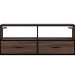 VidaXL Tv-meubel 100x31x39,5 cm bewerkt hout metaal bruin eikenkleurig