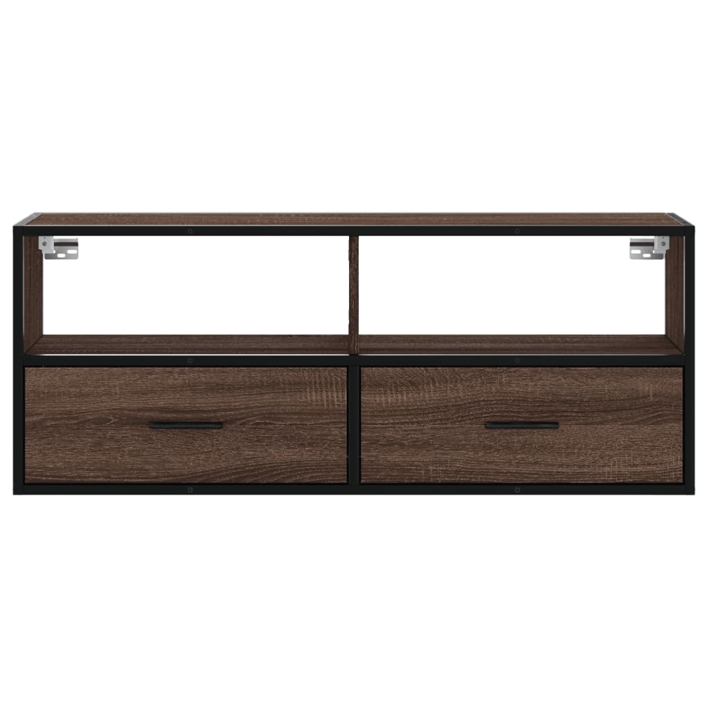 VidaXL Tv-meubel 100x31x39,5 cm bewerkt hout metaal bruin eikenkleurig