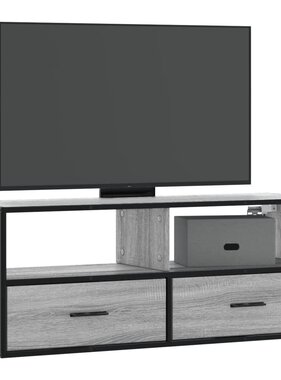 VidaXL Tv-meubel 100x31x39,5 cm bewerkt hout metaal grijs sonoma eiken