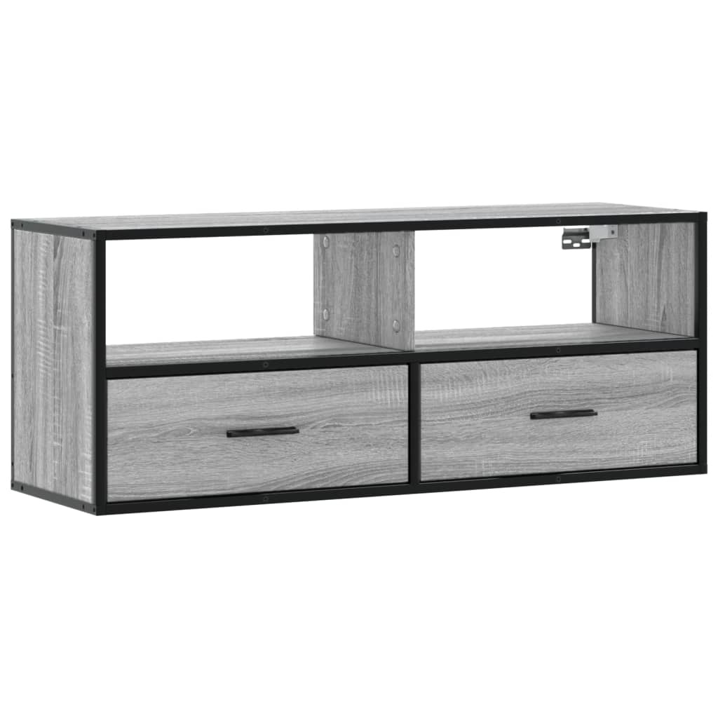 VidaXL Tv-meubel 100x31x39,5 cm bewerkt hout metaal grijs sonoma eiken