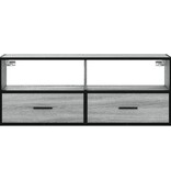 VidaXL Tv-meubel 100x31x39,5 cm bewerkt hout metaal grijs sonoma eiken