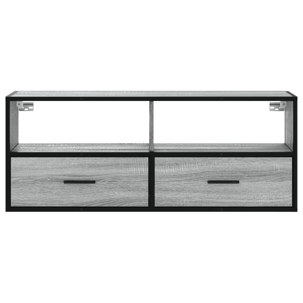 VidaXL Tv-meubel 100x31x39,5 cm bewerkt hout metaal grijs sonoma eiken