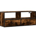 VidaXL Tv-meubel 100x31x39,5 cm bewerkt hout metaal gerookt eikenkleur