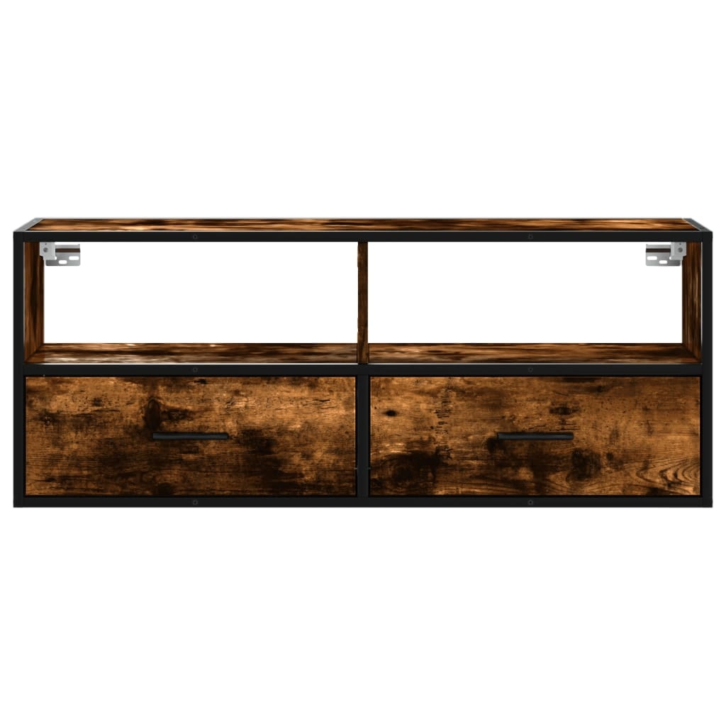 VidaXL Tv-meubel 100x31x39,5 cm bewerkt hout metaal gerookt eikenkleur