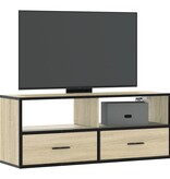 VidaXL Tv-meubel 100x31x39,5cm bewerkt hout metaal sonoma eikenkleurig