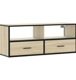 VidaXL Tv-meubel 100x31x39,5cm bewerkt hout metaal sonoma eikenkleurig
